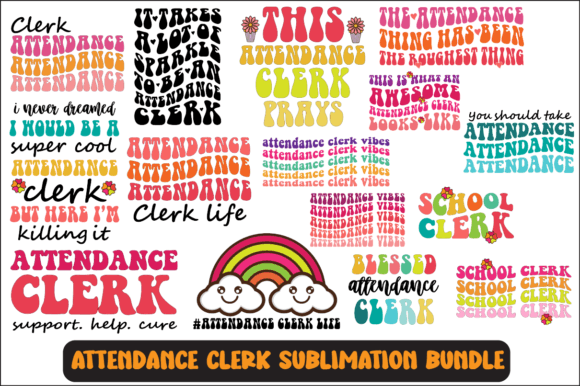 Attendance Clerk SVG Sublimation Bundle for Crafts & Graphics