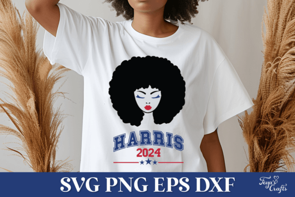 Kamala Harris 2024 Afro SVG: Graphics for Crafts & Content