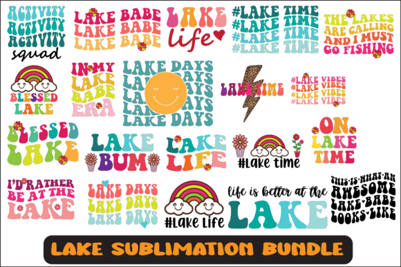 Lake SVG Sublimation Design Bundle: Graphics for Crafts