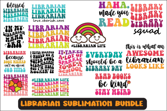 Librarian SVG Sublimation Design Bundle: Graphics for Crafts Sellers