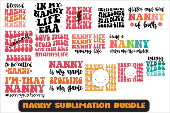 Nanny SVG Sublimation Design Bundle: Graphics for Crafts