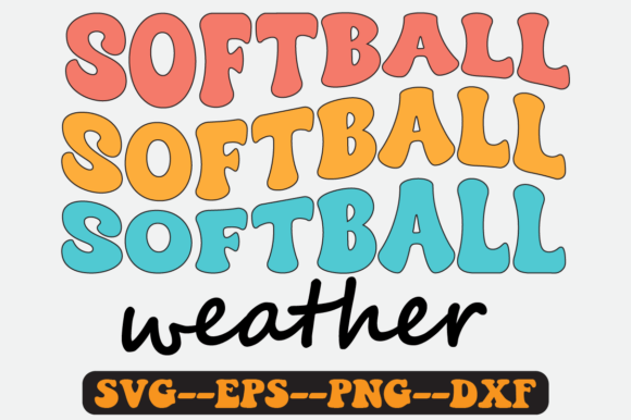 Softball Weather Groovy Retro SVG Design for Crafts & Graphics