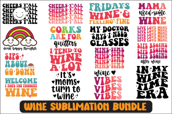 Wine SVG Sublimation Design Bundle